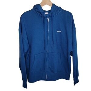 Levi's | Blue Zip Front Hoodie Sweatshirt Jacket Small Logo Size Small